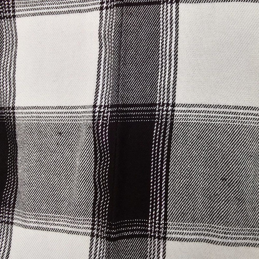 VICTORIA'S SECRET Plaid Romper Tie Back Black and White SOFT Flannel Size L - Picture 6 of 8